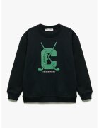 KOTON Bluza de trening cu imprimeu si mansete si terminatii elastice - Verde/Bleumarin