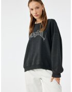 KOTON Bluza de trening cu maneci cazute - Gri antracit