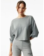 KOTON Bluza de trening din amestec de modal cu decolteu adanc pe spate - Gri inchis melange