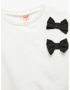 KOTON Bluza de trening din bumbac cu funda - Negru/Alb murdar