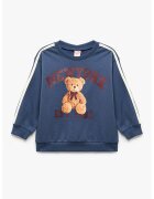 KOTON Bluza de trening din bumbac cu model ursulet - Maro/Albastru inchis