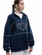 KOTON Bluza de trening lejera cu fermoar scurt - Bleumarin