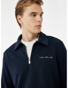KOTON Bluza de trening polo cu fermoar scurt - Bleumarin