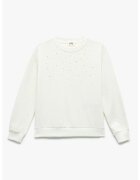 KOTON Bluza de trening regular-fit cu model uni - Alb