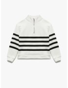 KOTON Bluza de trening supradimensionata cu fermoar scurt - Alb/Negru