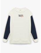 KOTON Bluza de trening supradimensionata cu model colorblock - Alb fildes/Albastru ultramarin