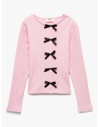 KOTON Bluza din amestec de bumbac cu funde - Roz pal