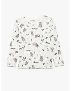 KOTON Bluza din bumbac cu model grafic - Roz somon/Bej/Negru stins