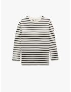 KOTON Bluza din bumbac cu model in dungi - Alb/Negru