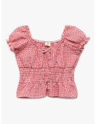 KOTON Bluza in carouri cu talie elastica - Rosu