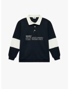 KOTON Bluza polo cu doua nuante - Alb murdar/Bleumarin