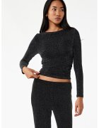 KOTON Bluza slim-fit cu aspect stralucitor - Negru