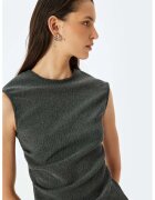 KOTON Bluza slim fit cu decolteu la baza gatului - Gri inchis