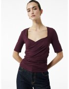 KOTON Bluza slim fit cu maneci scurte - Violet tyrian