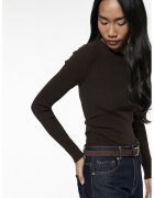 KOTON Bluza slim fit striata - Maro inchis