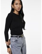 KOTON Bluza slim fit striata - Negru