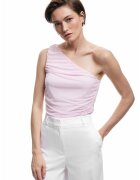KOTON Body uni cu decolteu pe un umar - Roz pastel