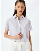 KOTON Camasa crop cu maneci scurte - Lila
