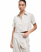 KOTON Camasa crop din amestec de modal - Bej deschis