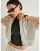 KOTON Camasa crop lejera - Alb murdar