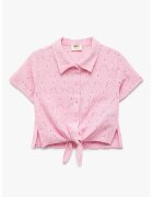 KOTON Camasa cu perforatii - Roz pastel