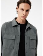 KOTON Camasa regular-fit cu buzunare pe piept - Gri