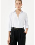 KOTON Camasa regular-fit cu maneci lungi - Alb optic