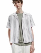 KOTON Camasa regular fit cu model in dungi si maneci scurte - Maro/Bej deschis