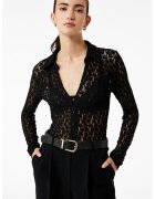 KOTON Camasa slim fit semitransparenta - Negru/Transparent