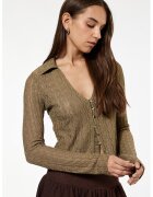 KOTON Cardigan crop cu nasturi - Maro nisip