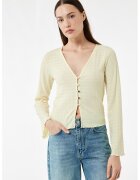 KOTON Cardigan cu decolteu in V - Galben pal