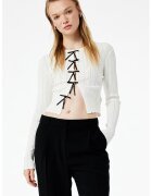 KOTON Cardigan slim-fit cu detalii funda - Alb