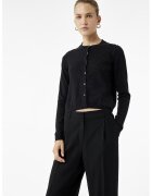 KOTON Cardigan uni tricotat - Negru