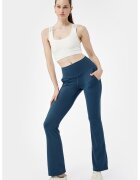 KOTON Colanti evazati cu croiala slim-fit - Albastru inchis