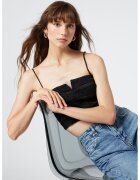 KOTON Corset crop cu fermoar - Negru