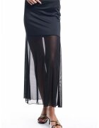 KOTON Fusta lunga cu segment transparent - Negru stins