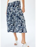 KOTON Fusta midi cu model - Albastru pastel/Albastru inchis/Alb murdar