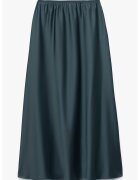 KOTON Fusta midi de satin - Albastru petrol