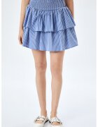 KOTON Fusta mini cu volan - Alb/Albastru royal