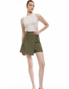 KOTON Fusta-pantalon din amestec de in - Kaki
