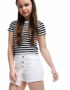 KOTON Fusta-pantalon din denim cu talie medie - Alb