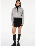 KOTON Fusta-pantalon scurta din piele intoarsa ecologica - Negru