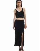 KOTON Fusta slim fit striat - Negru