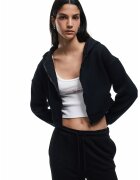 KOTON Hanorac crop din amestec de bumbac - Negru