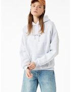 KOTON Hanorac regular fit cu model text - Gri deschis melange/Argintiu