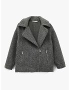 KOTON Palton regular fit cu fermoar - Gri inchis