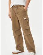 KOTON Pantaloni cargo cu snur in talie - Caramel