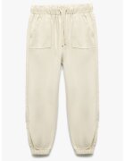 KOTON Pantaloni conici cu talie elastica si mansete - Alb fildes