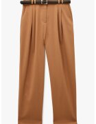 KOTON Pantaloni crop cu pliuri - Caramel