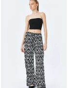 KOTON Pantaloni cu croiala ampla si model - Alb/Negru